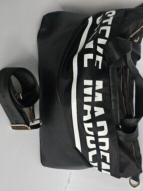 Steve Madden Gym Travel, School BAG Black and white, long strap